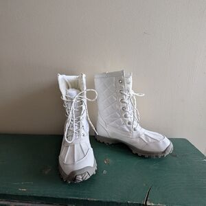 White Quilted Women's Boots